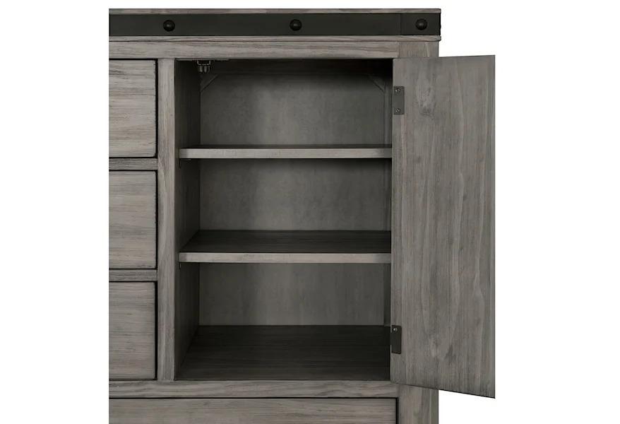 Gray Chest with Door and Drawers 